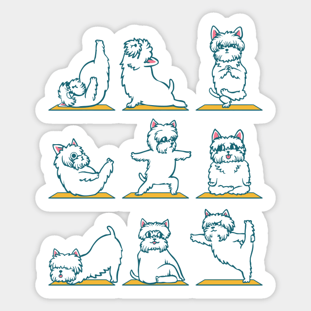 West Highland Terrier Yoga Sticker by huebucket